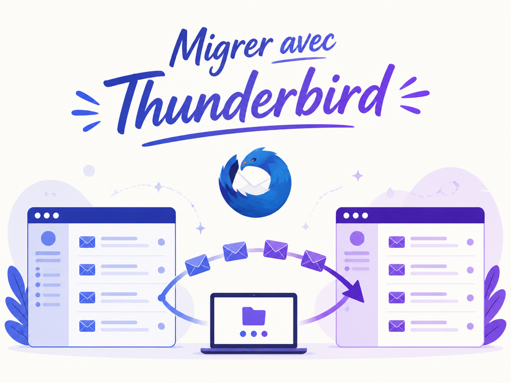 Transfert d'emails entre deux boîtes mail via un logiciel installé sur l'ordinateur