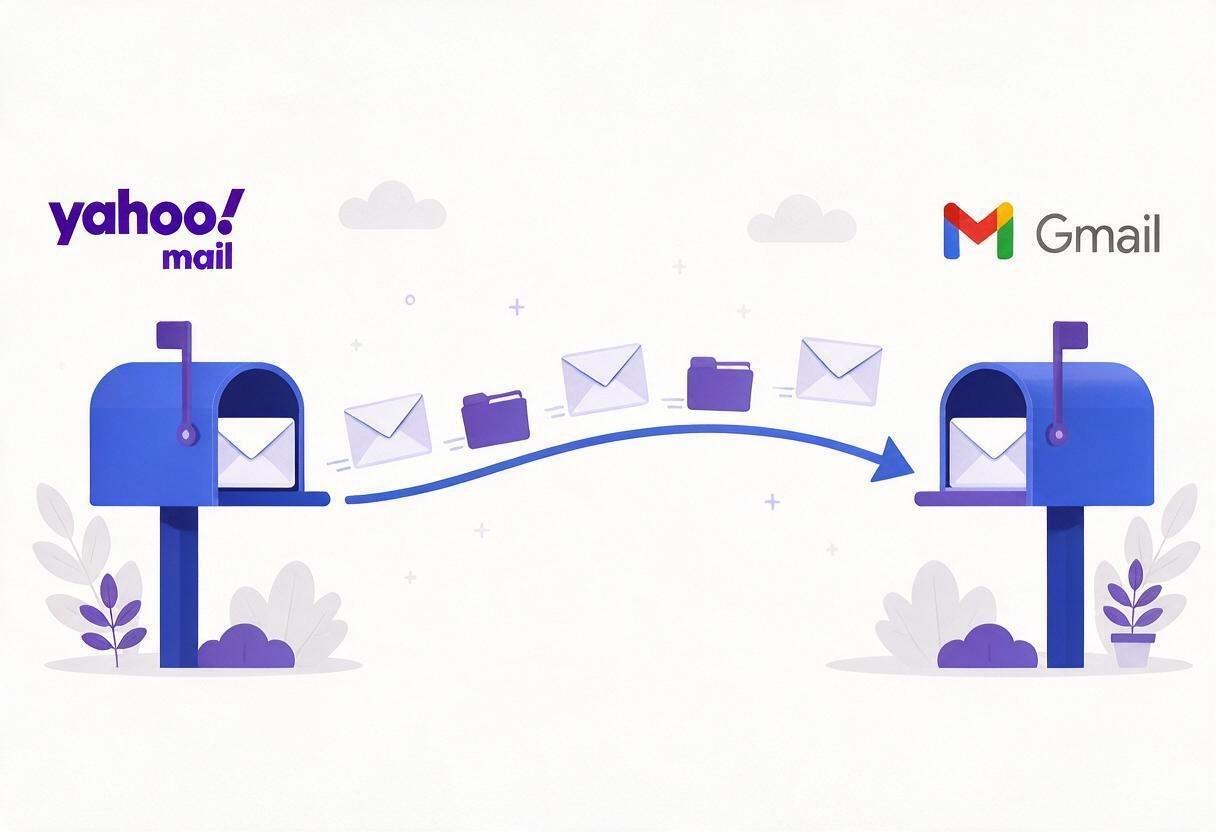Transfert des emails et des dossiers d'une boîte Yahoo vers une boîte Gmail